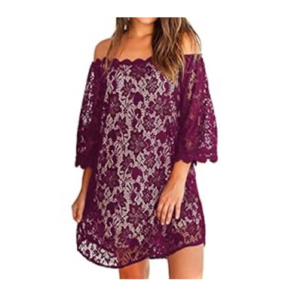 MIHOLL Vintage Floral Purple Dress